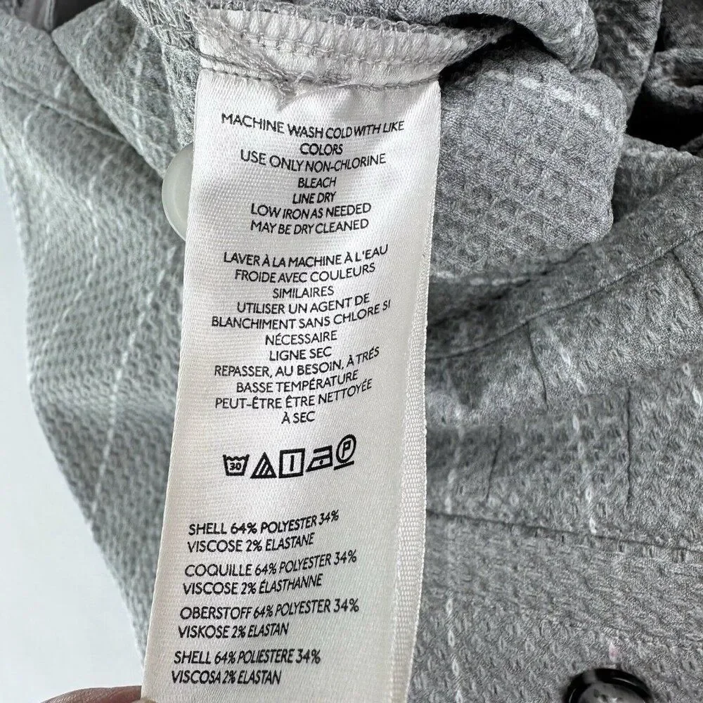 Anthropologie Skinny Trousers Grey Plaid Cropped Pants Women’s 6 TALL Pockets - Picture 11 of 13